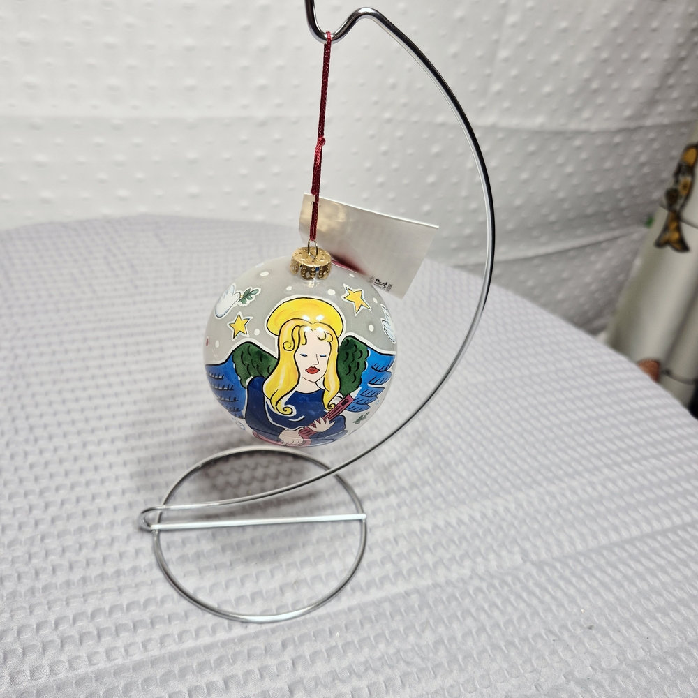 Christmas Chase Inside Art Holiday Blown Glass Ornament w/box